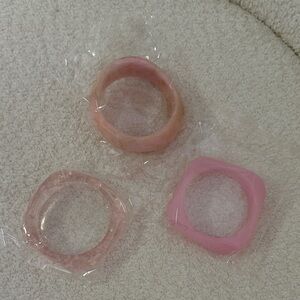 Set of Three Pink Bangle Bracelets